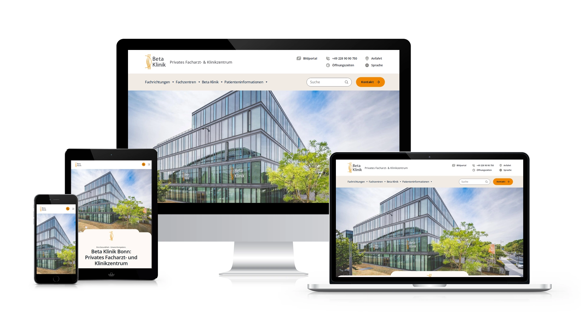Beta Klinik Bonn – Privates Facharzt- und Klinikzentrum – Website von SottMedia Hamburg