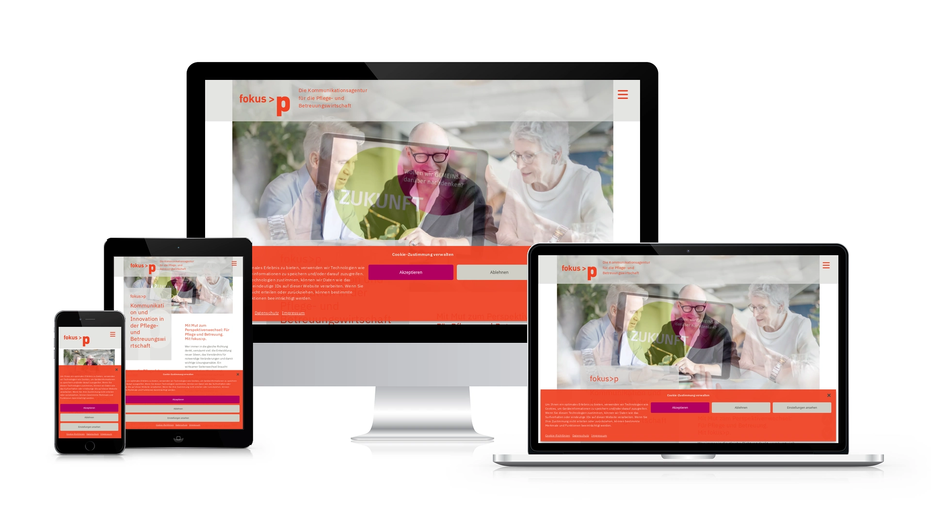 fokus>p – Kommunikation & Innovation in der Pflegewirtschaft – Website von SottMedia Hamburg