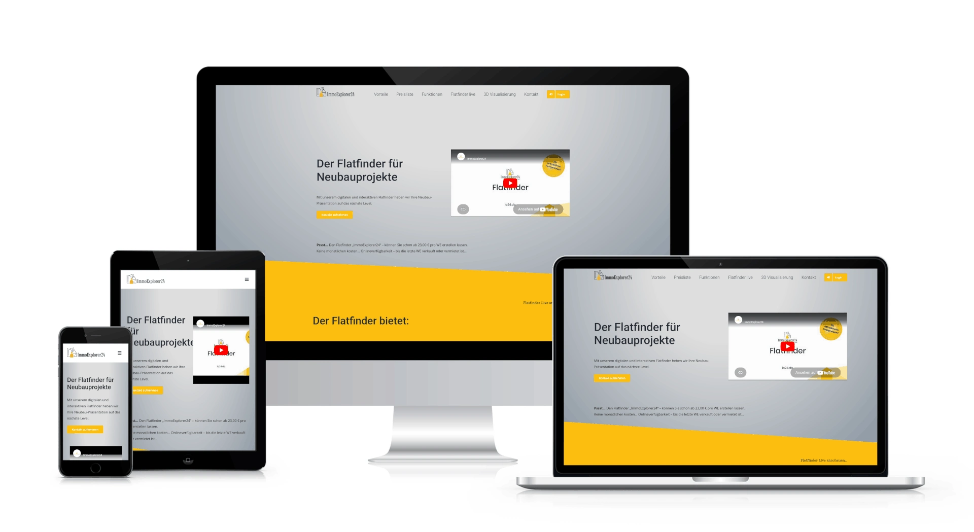 ImmoExplorer24 – Der Wohnungsfinder für Neubauprojekte – Website von SottMedia Hamburg