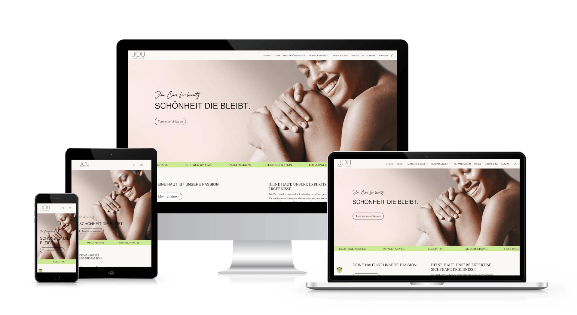 JOU Care for Beauty Hamburg – Website von SottMedia Hamburg
