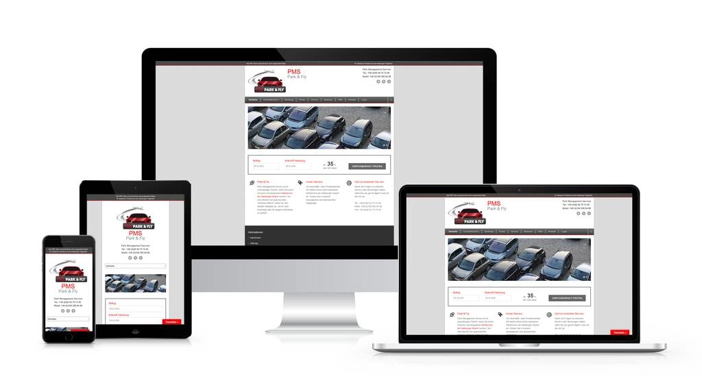 PMS – Park & Fly Hamburg Flughafen – Website von SottMedia Hamburg